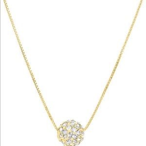 NWT Sterling Forever, 14K Gold Plated Brass, CZ sparkling sphere pendant